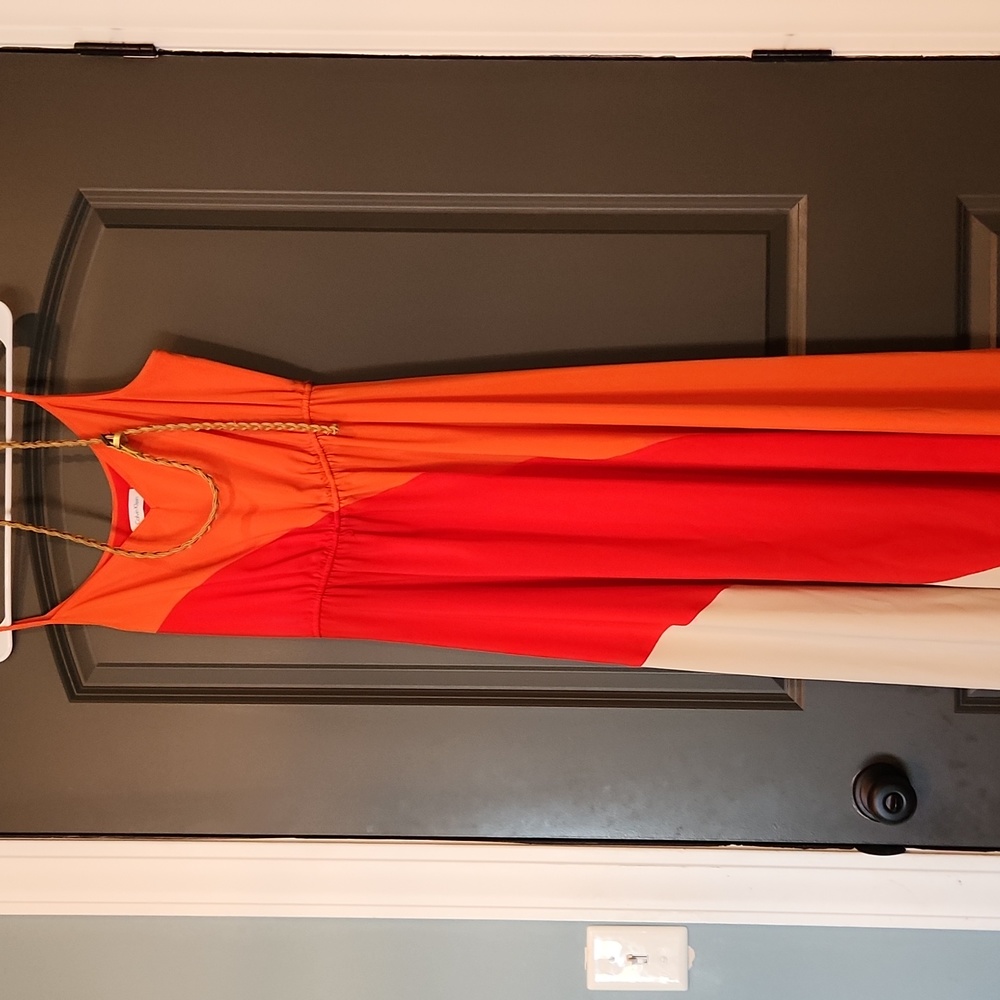 Calvin Klein orange maxi dress